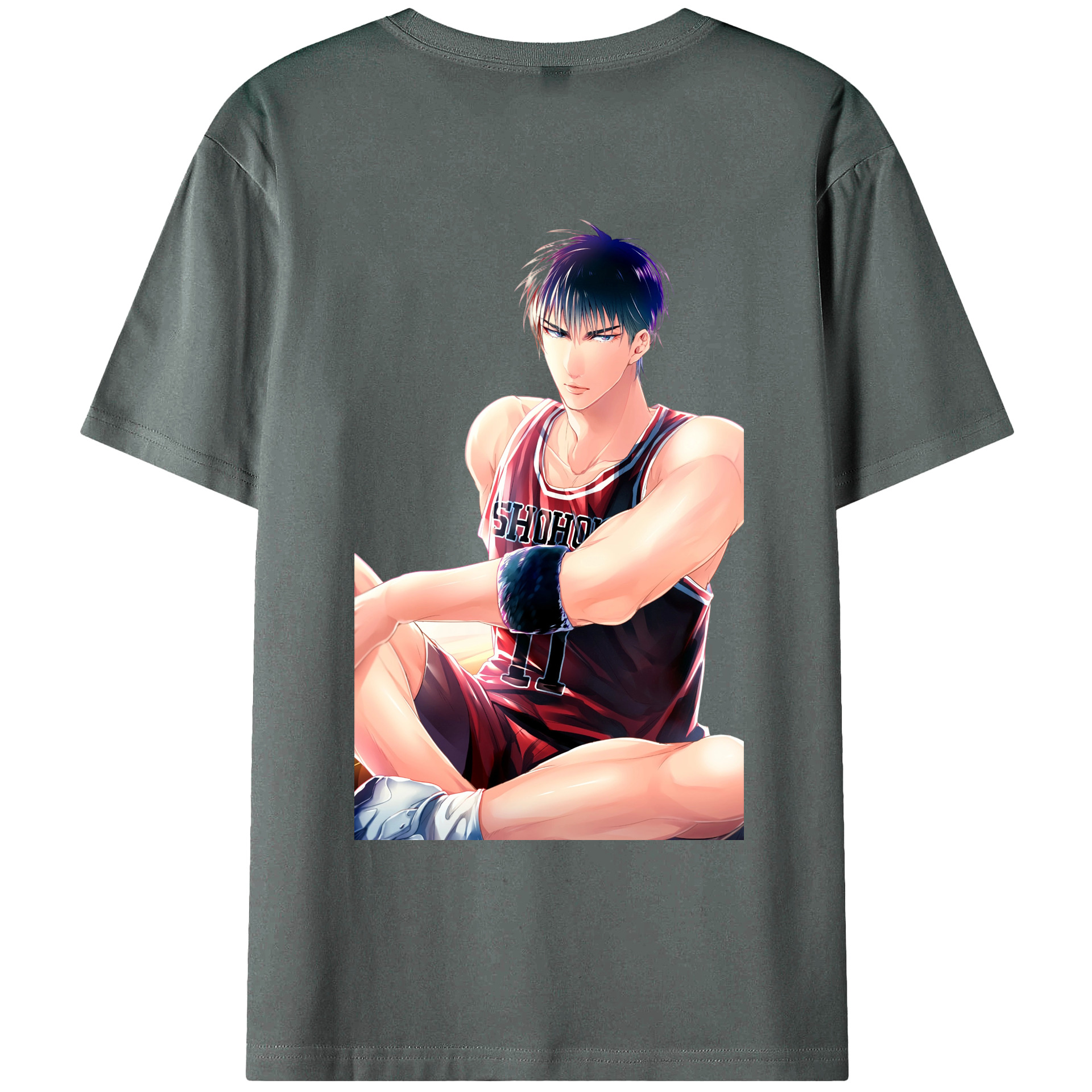（画像用） SLAM DUNK／スラムダンク 綿100％ メンズ半袖Tシャツ（バックプリント） 通気性